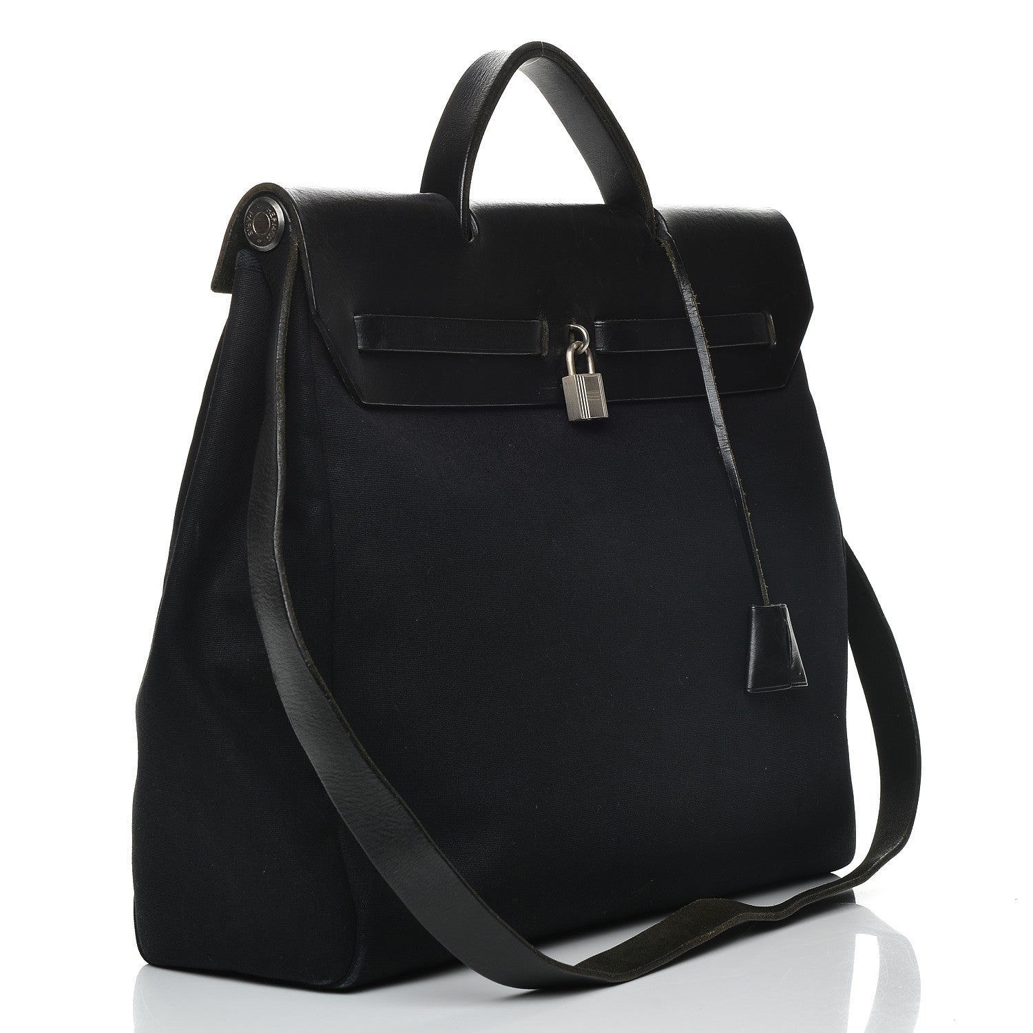 Hermes Toile Vache Calfskin Herbag 39 MM Black 3 of 24