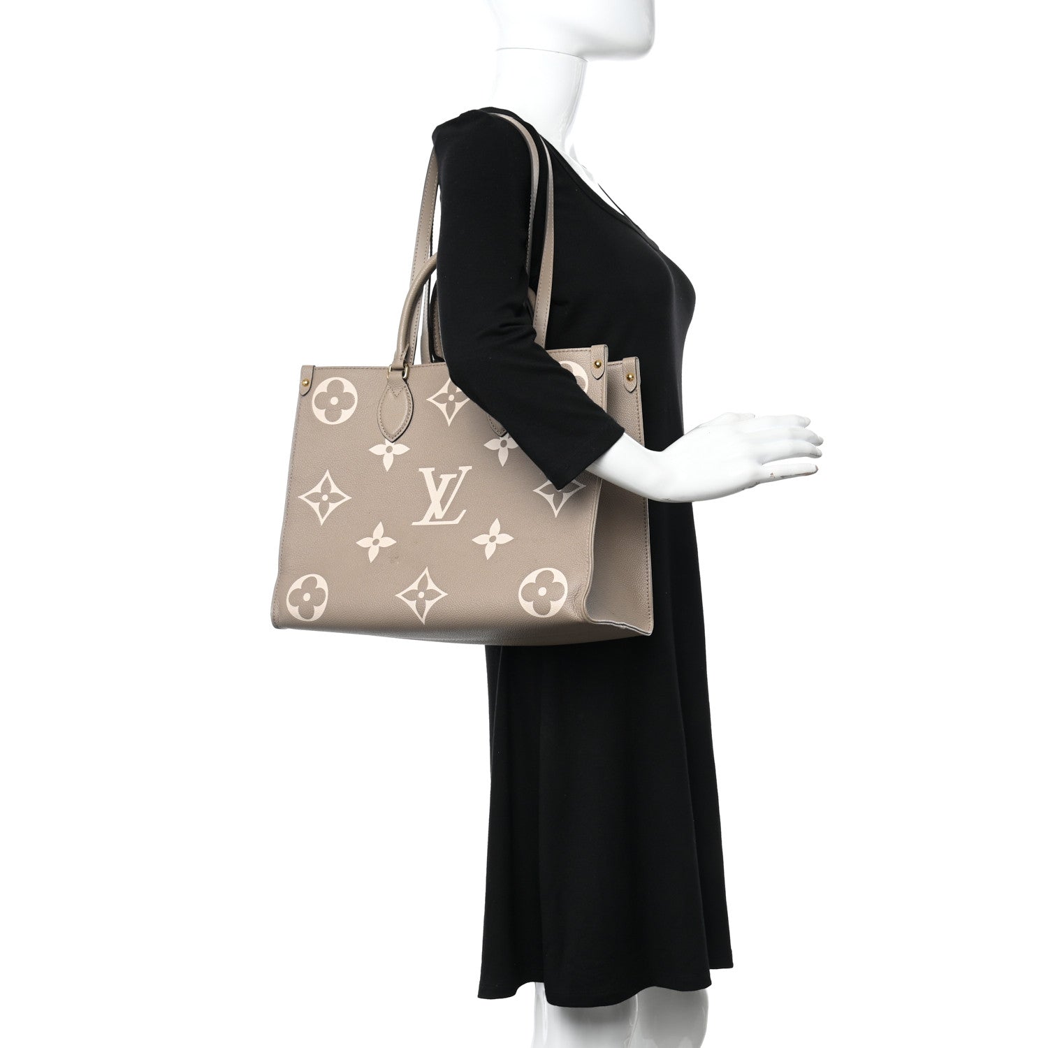 Louis Vuitton Empreinte Monogram Giant Onthego MM Tourterelle Creme 2 of 13