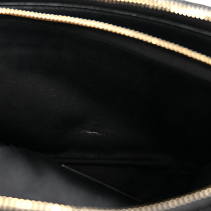 Saint Laurent Grained Lambskin Quilted Mini Becky Double Zip Bag Black 7 of 14
