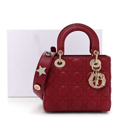 Christian Dior Lambskin Cannage Small Lucky Badges My Lady Dior Red 12 of 12