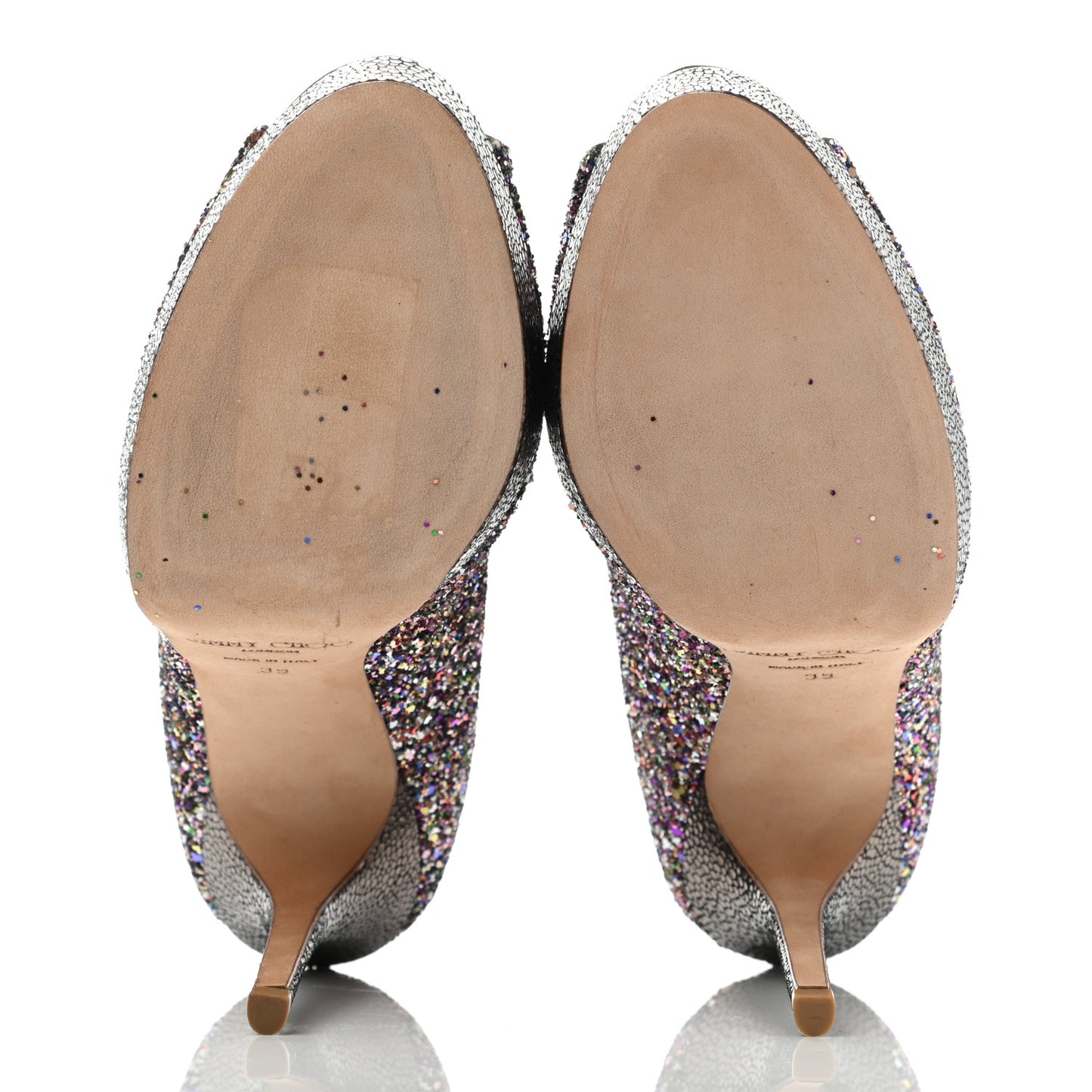 Glitter Fabric Vibe Peep Toe Platform Pumps 39 Multicolor