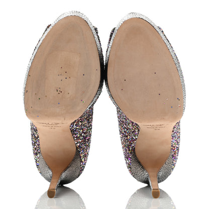 Jimmy Choo Glitter Fabric Vibe Peep Toe Platform Pumps 39 Multicolor 5 of 7