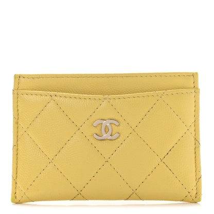 Chanel Caviar Quilted Card Holder Yellow 1 of 15