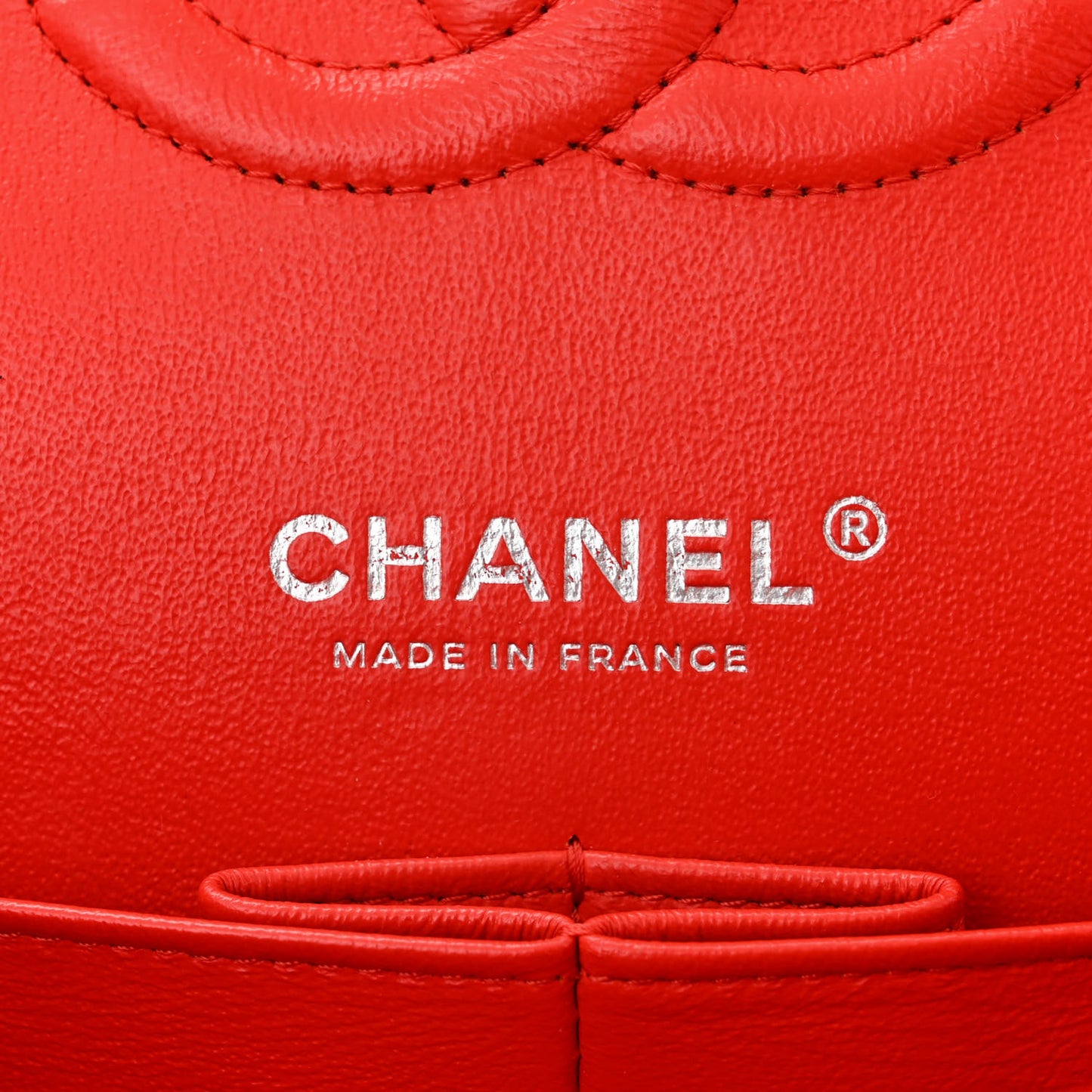 Lambskin Quilted Medium Double Flap Red