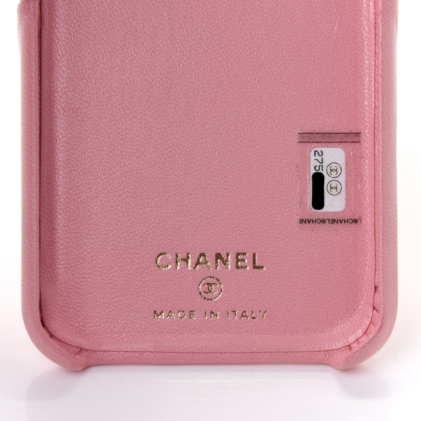Lambskin Quilted iPhone X Coco Tech Case Pink