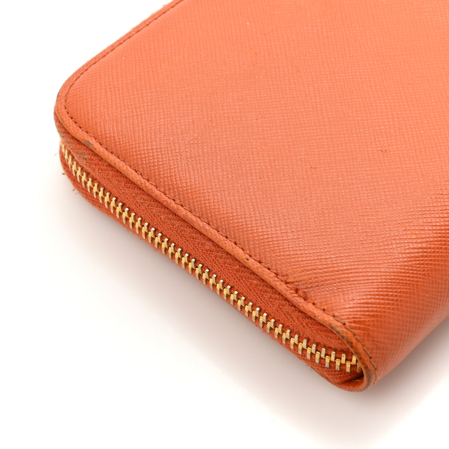 Saffiano Metal Zip Around Wallet Rame