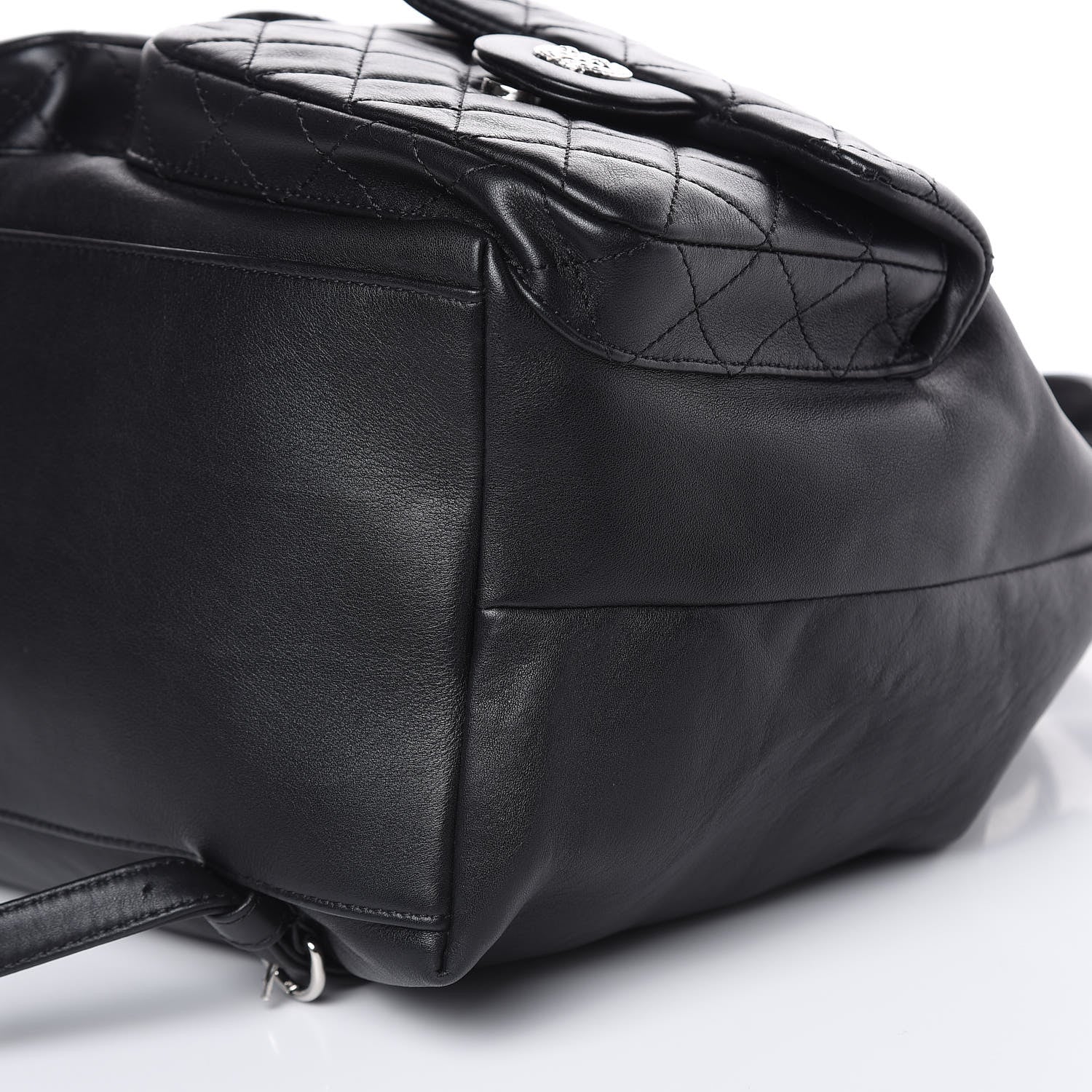 Chanel Lambskin Quilted Backpack Pocket Black 10 of 11