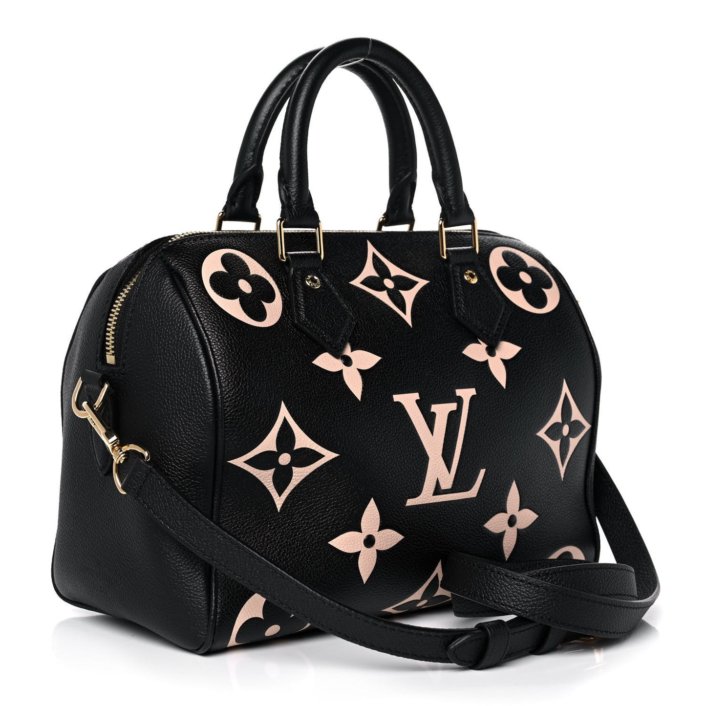 Empreinte Monogram Giant Speedy Bandouliere 25 Black Beige