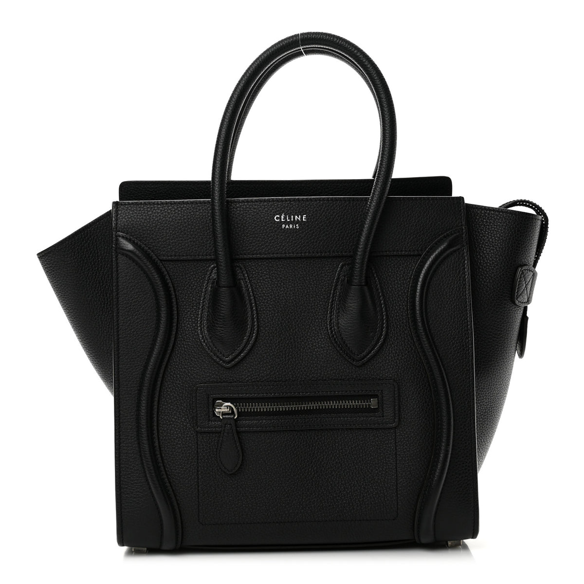 Drummed Calfskin Micro Luggage Black