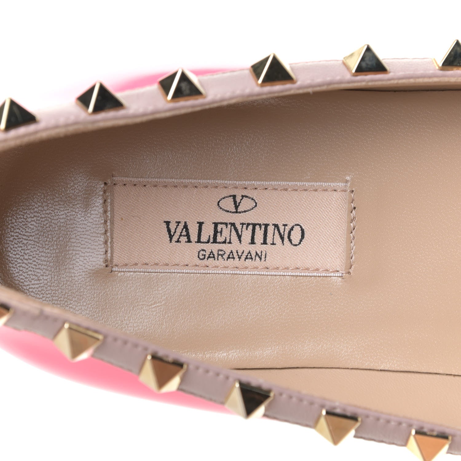 Valentino Garavani Patent Nappa Rockstud Ballerina Flats 38.5 Fuxia Fluo Poudre 12 of 13