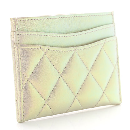 Chanel Iridescent Lambskin Quilted Card Holder Ivory 3 of 9