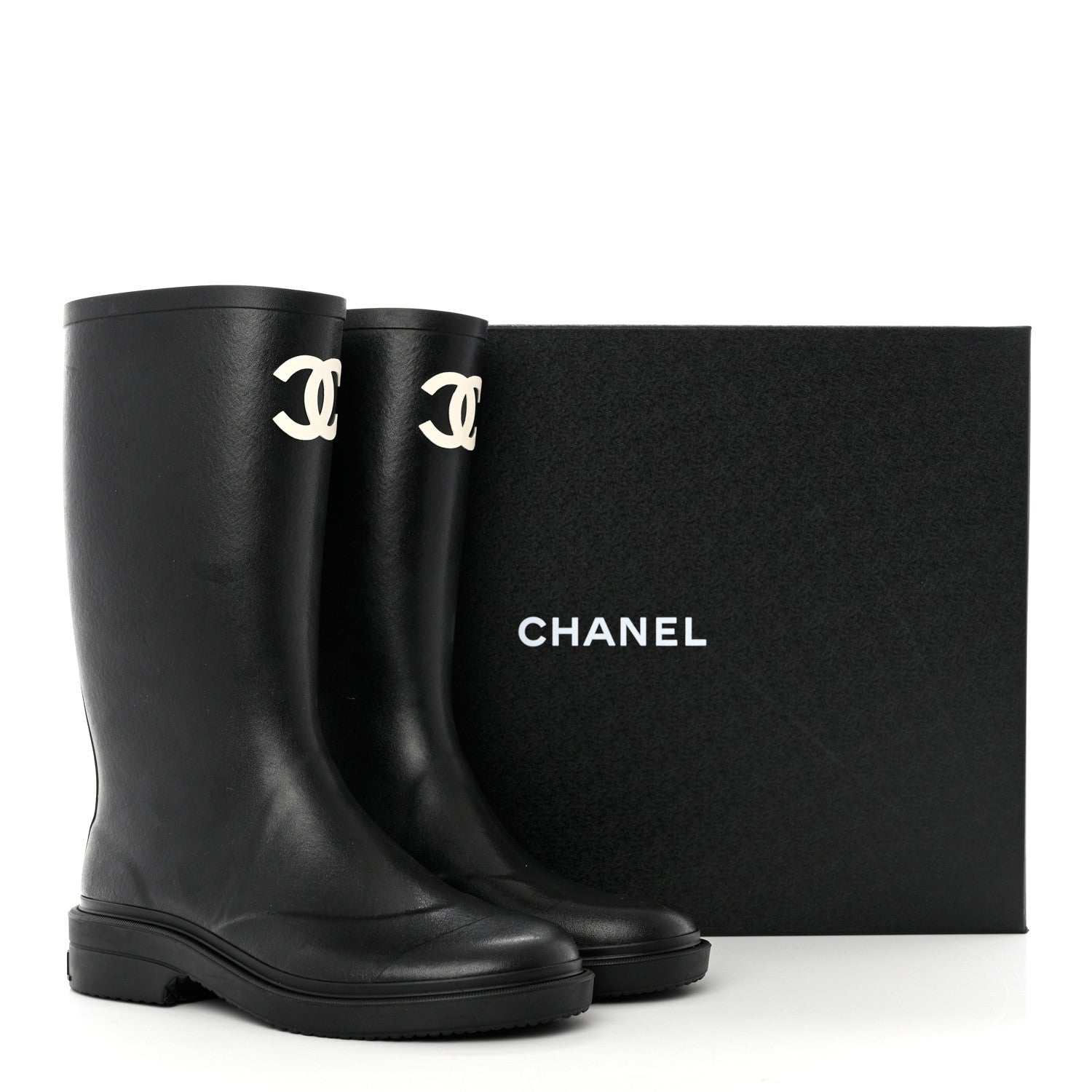 Chanel Caoutchouk CC High Boots 39 Black 8 of 8
