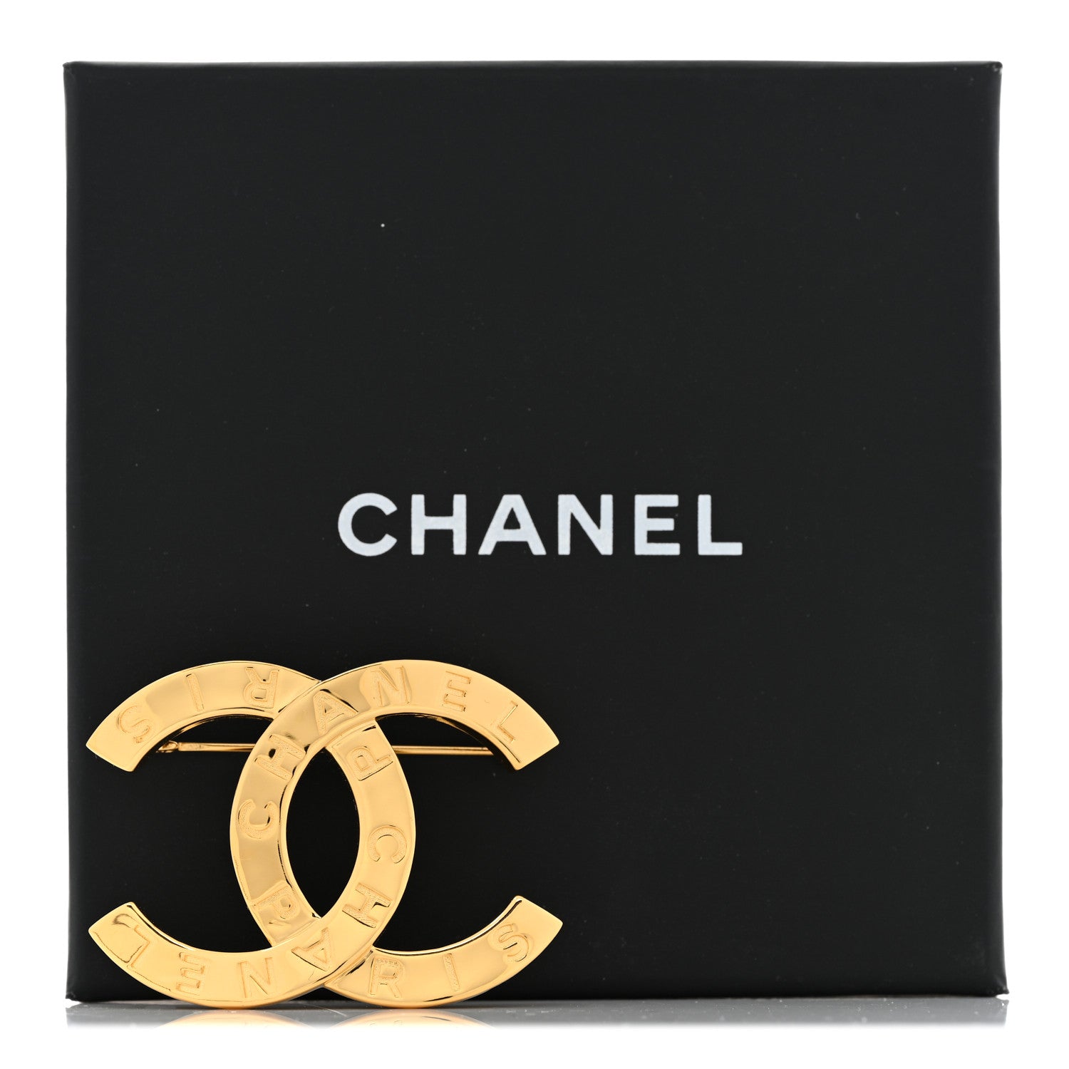 Chanel Metal Paris Button CC Large Brooch Gold 5 of 5