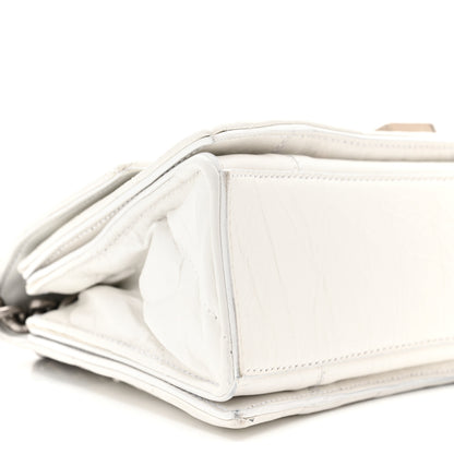 Balenciaga Crushed Calfskin Quilted Small Crush Chain Bag Optic White 9 of 10
