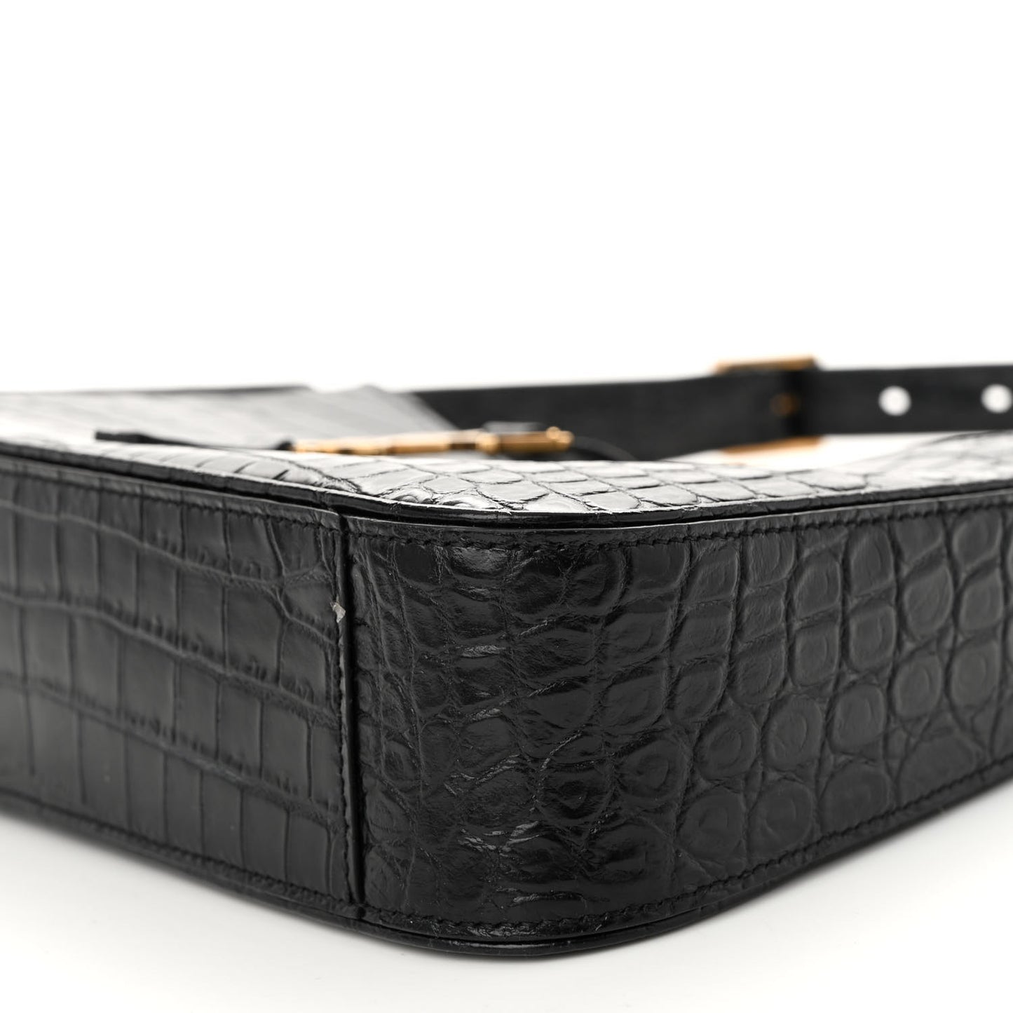 Calfskin Crocodile Embossed LE 5 A 7 Hobo Black