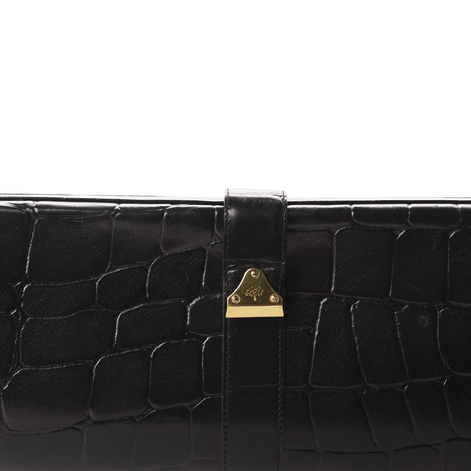 Mulberry Crocodile Embossed Calfskin Frame Clutch Black 13 of 13