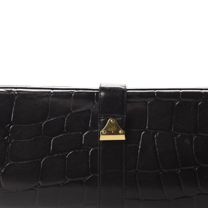 Mulberry Crocodile Embossed Calfskin Frame Clutch Black 13 of 13