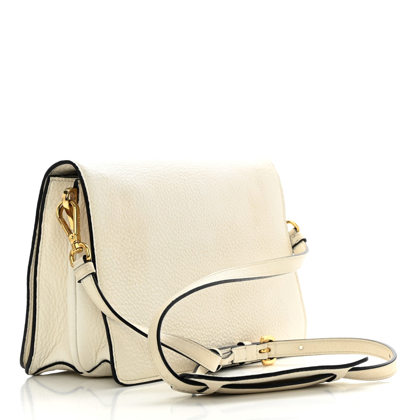 Vitello Daino Crossbody Flap White