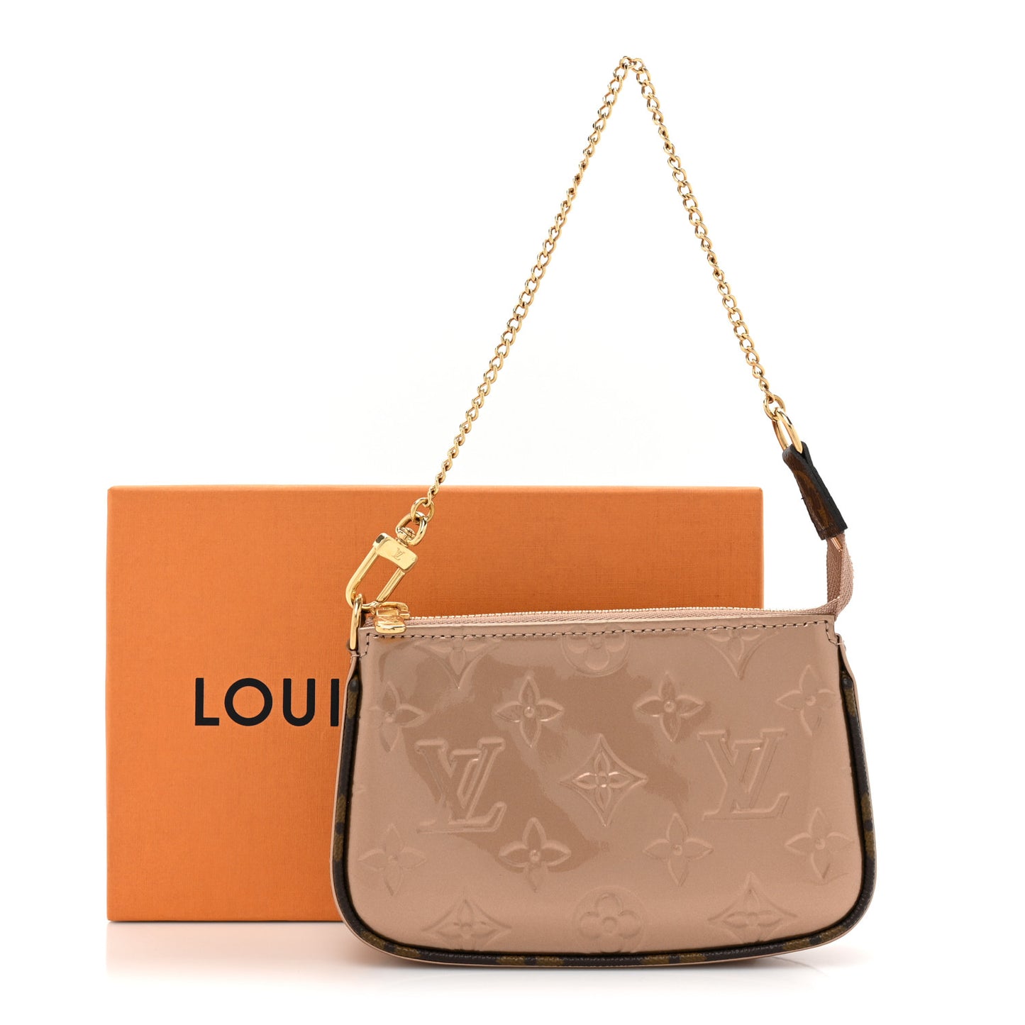 Metallic Vernis Mini Pochette Accessories Rose Gold