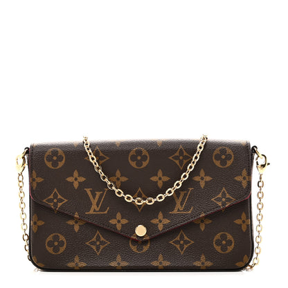 Louis Vuitton Monogram Pochette Felicie Chain Wallet Fuchsia 1 of 9