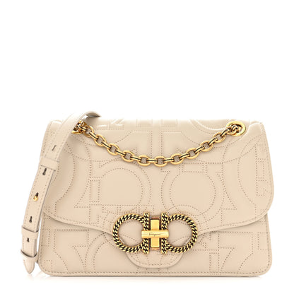 Salvatore Ferragamo Calfskin Quilted Gancini Flap Bag Peony 1 of 10
