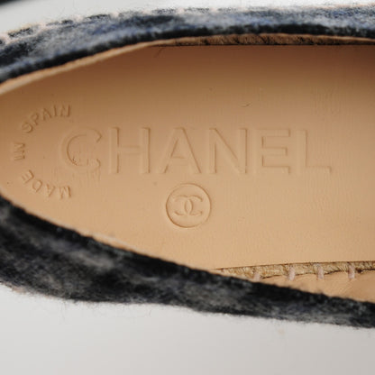 Chanel Flannel CC Espadrilles 35 Grey Black 8 of 10