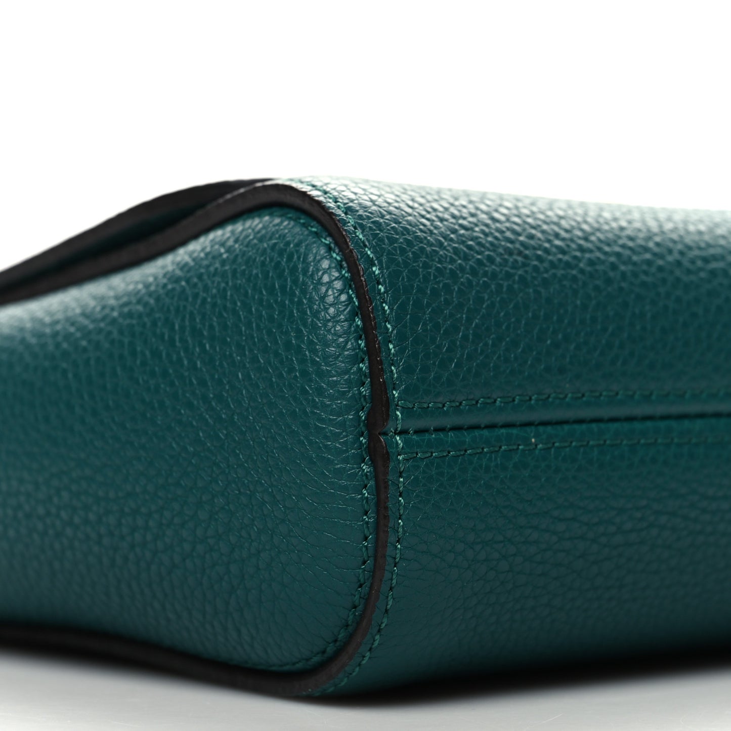 Small Classic Grain Calfskin Small Lily Flap Ocean Green
