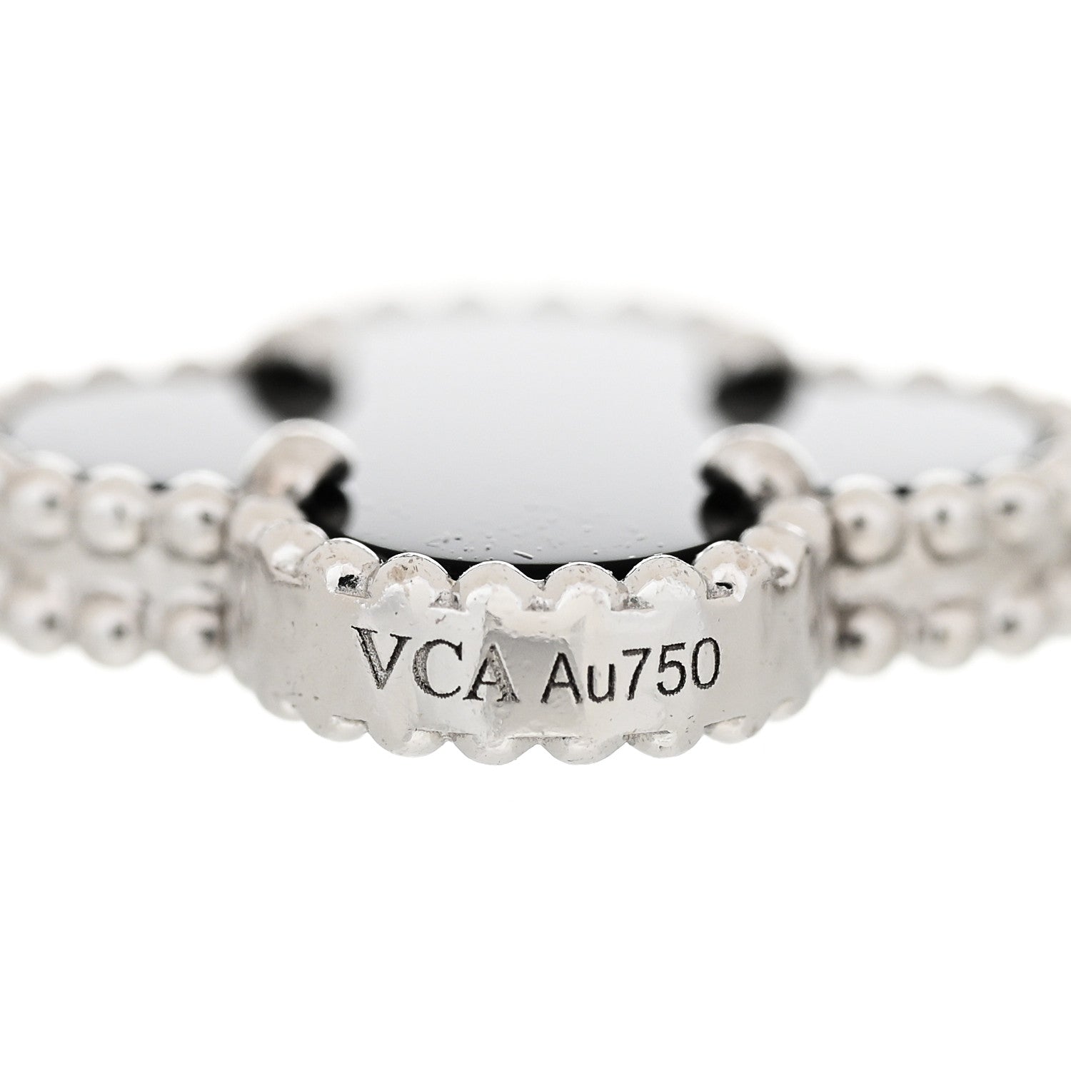 Van Cleef & Arpels 18K White Gold Diamond Black Onyx 5 Motifs Vintage Alhambra Bracelet 3 of 6
