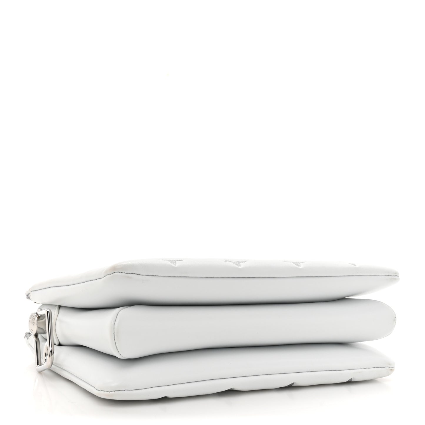 Lambskin Embossed Monogram Coussin BB  White Silver