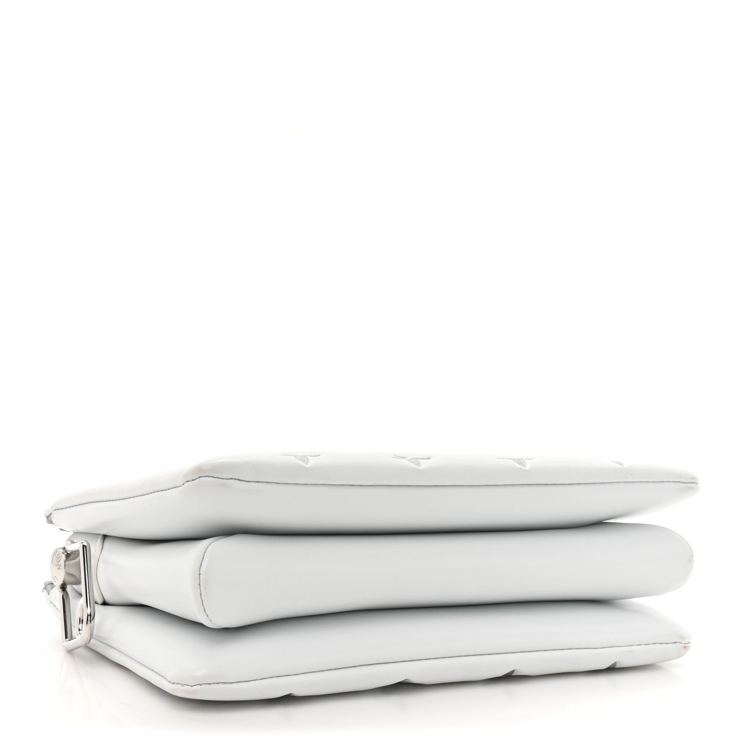 Louis Vuitton Lambskin Embossed Monogram Coussin BB  White Silver 4 of 11