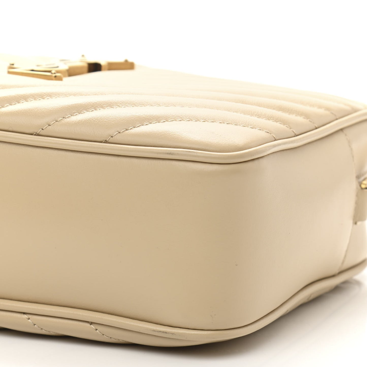 Calfskin Matelasse Monogram Lou Camera Bag Ivory Natural