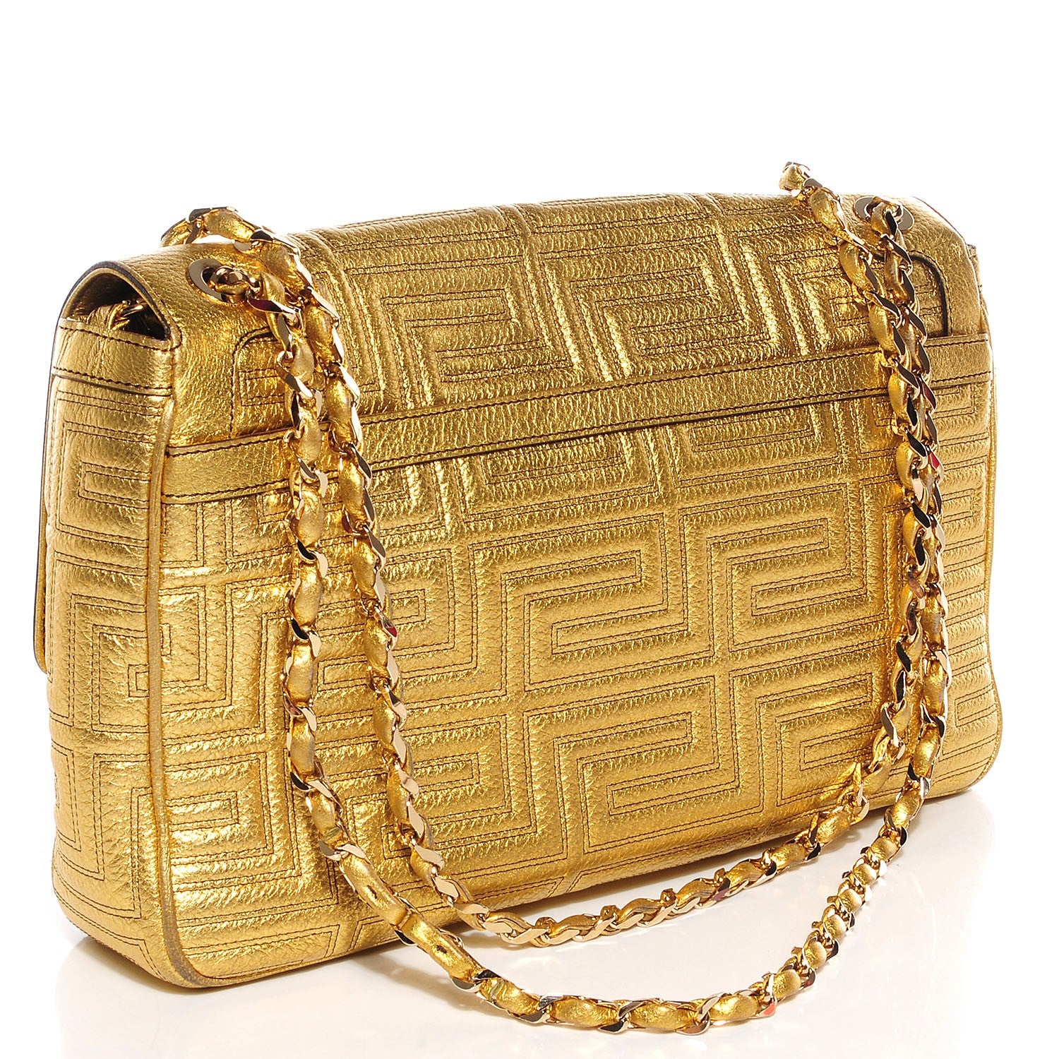 Versace Leather Couture Shoulder Bag Gold 3 of 9