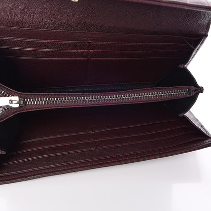 Saint Laurent Lambskin Mixed Matelasse Quilted Large Monogram Envelope Wallet Bordeaux 5 of 9