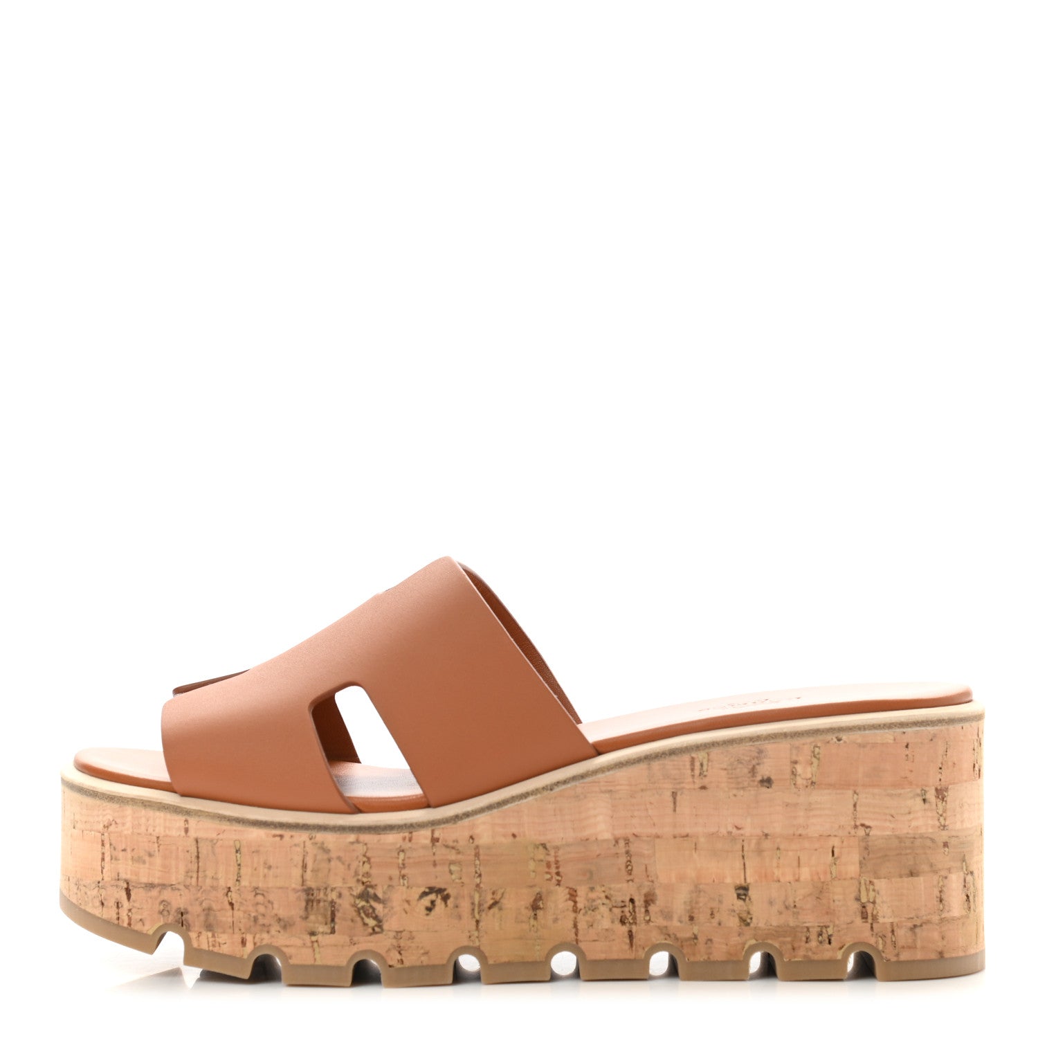 Hermes Calfskin Cork Eze 30 Sandals 39 Marron Glaise 1 of 8