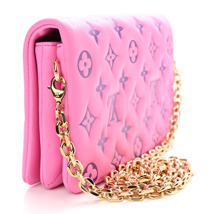 Louis Vuitton Lambskin Embossed Monogram Vuittamins Pochette Coussin Rose Violet 3 of 11