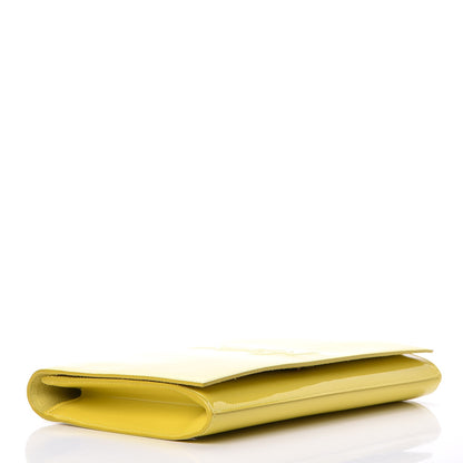 Saint Laurent Patent Calfskin Monogram Large Belle De Jour Clutch Yellow 4 of 6