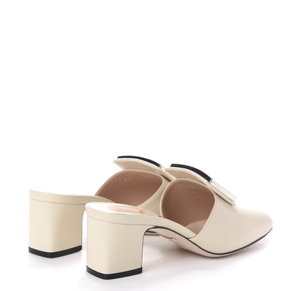 Gucci Malaga Kid Crystal Square G Madelyn Mules 37 Vintage White 4 of 7