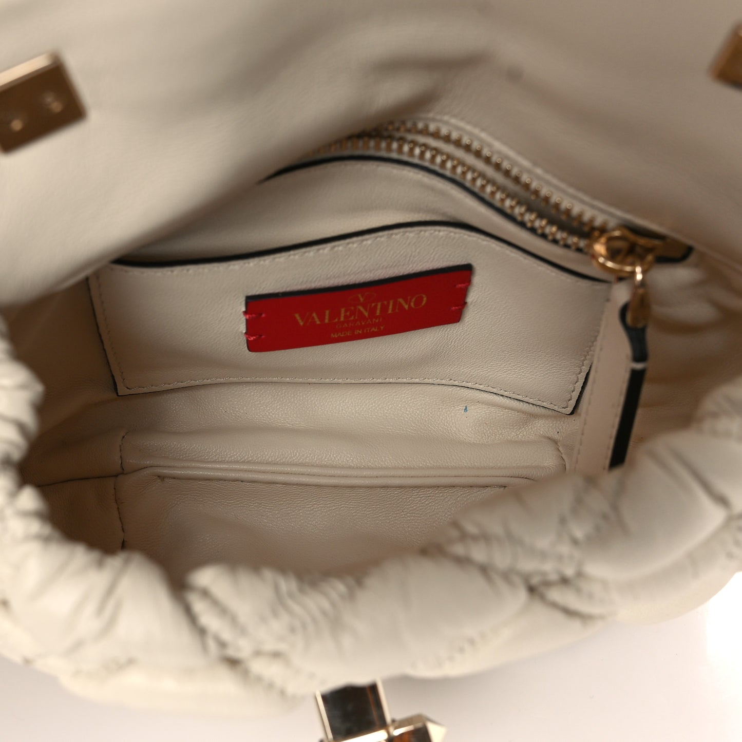 Nappa Small Spikeme Shoulder Bag Light Ivory