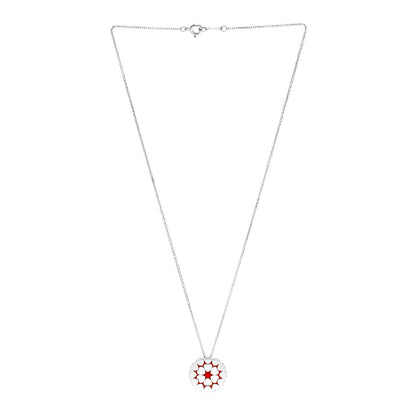 Tiffany Sterling Silver Enamel Paloma Picasso Crown of Hearts Pendant Necklace Red 3 of 6