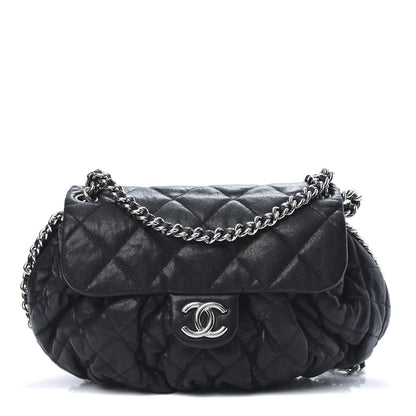 Chanel Washed Lambskin Quilted Medium Chain Around Messenger Black 1 of 11