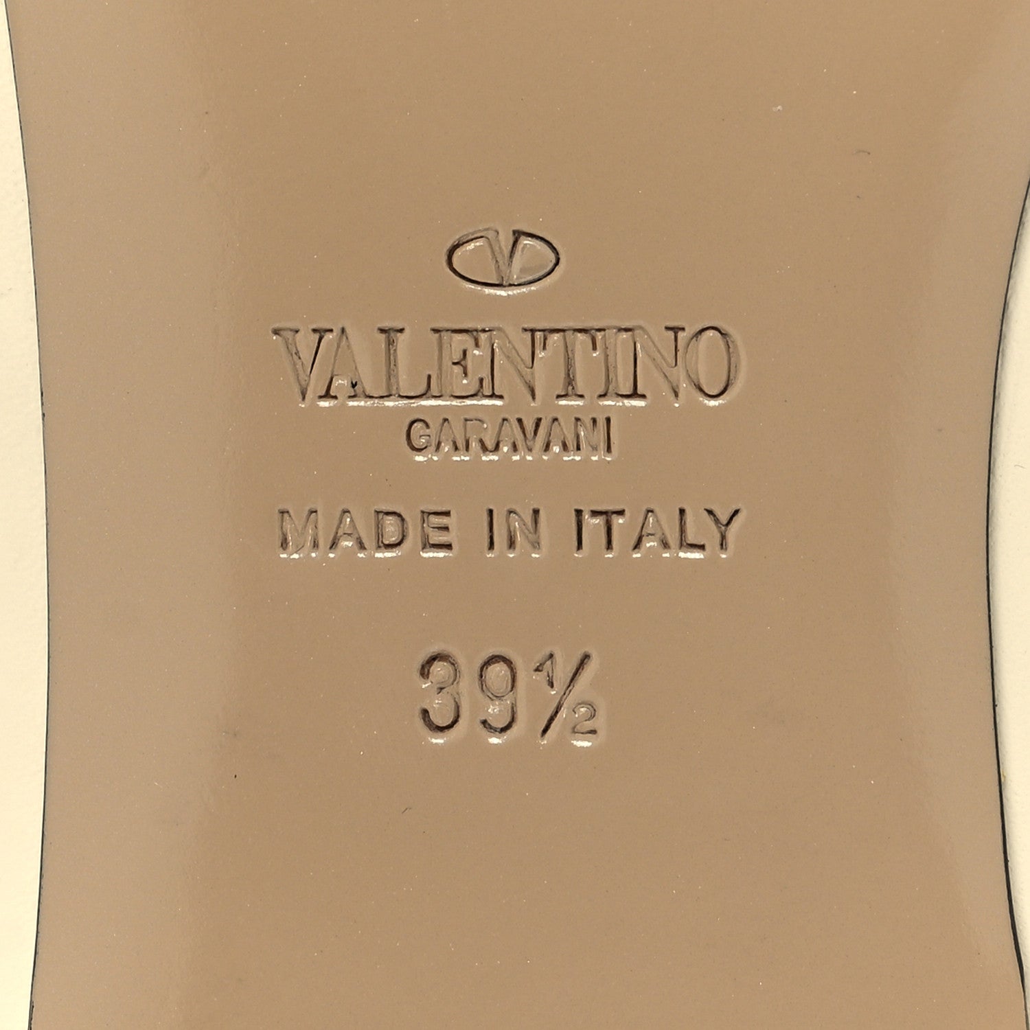 Valentino Garavani Calfskin Nappa Rockstud Cage Ballerina Flats 39.5 Ivory Poudre 7 of 10