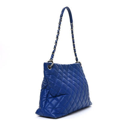 Chanel Caviar Quilted Easy Zip Tote Cobalt Blue 3 of 11