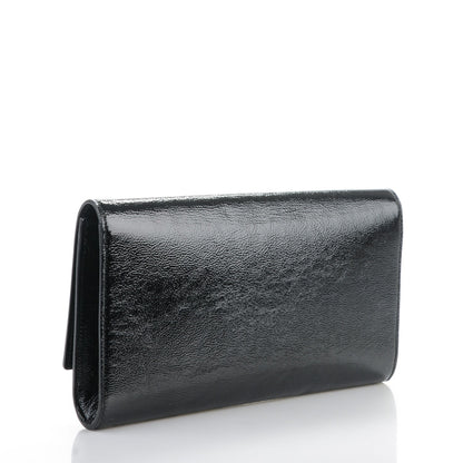 Saint Laurent Textured Patent Monogram Large Belle De Jour Clutch Black 3 of 7