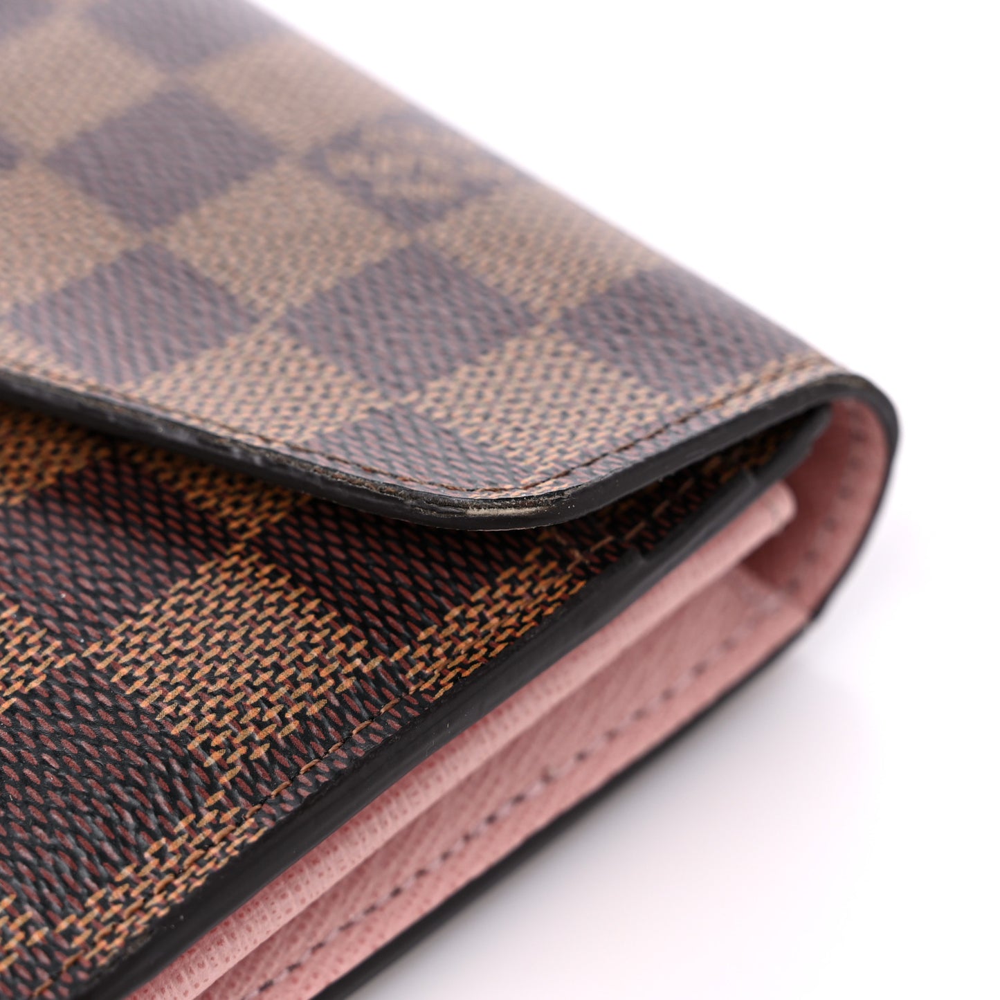 Damier Ebene Sarah Wallet NM Rose Ballerine