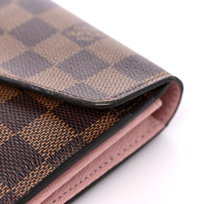 Louis Vuitton Damier Ebene Sarah Wallet NM Rose Ballerine 18 of 18