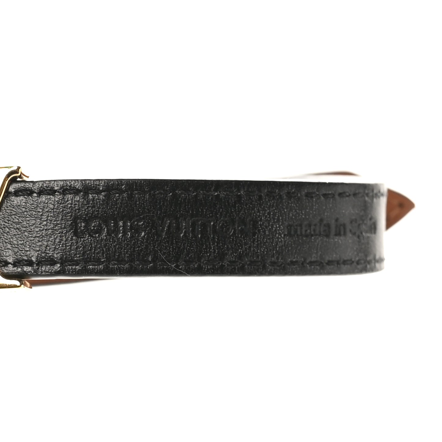 Calfskin LV Iconic Bracelet 19 Tan