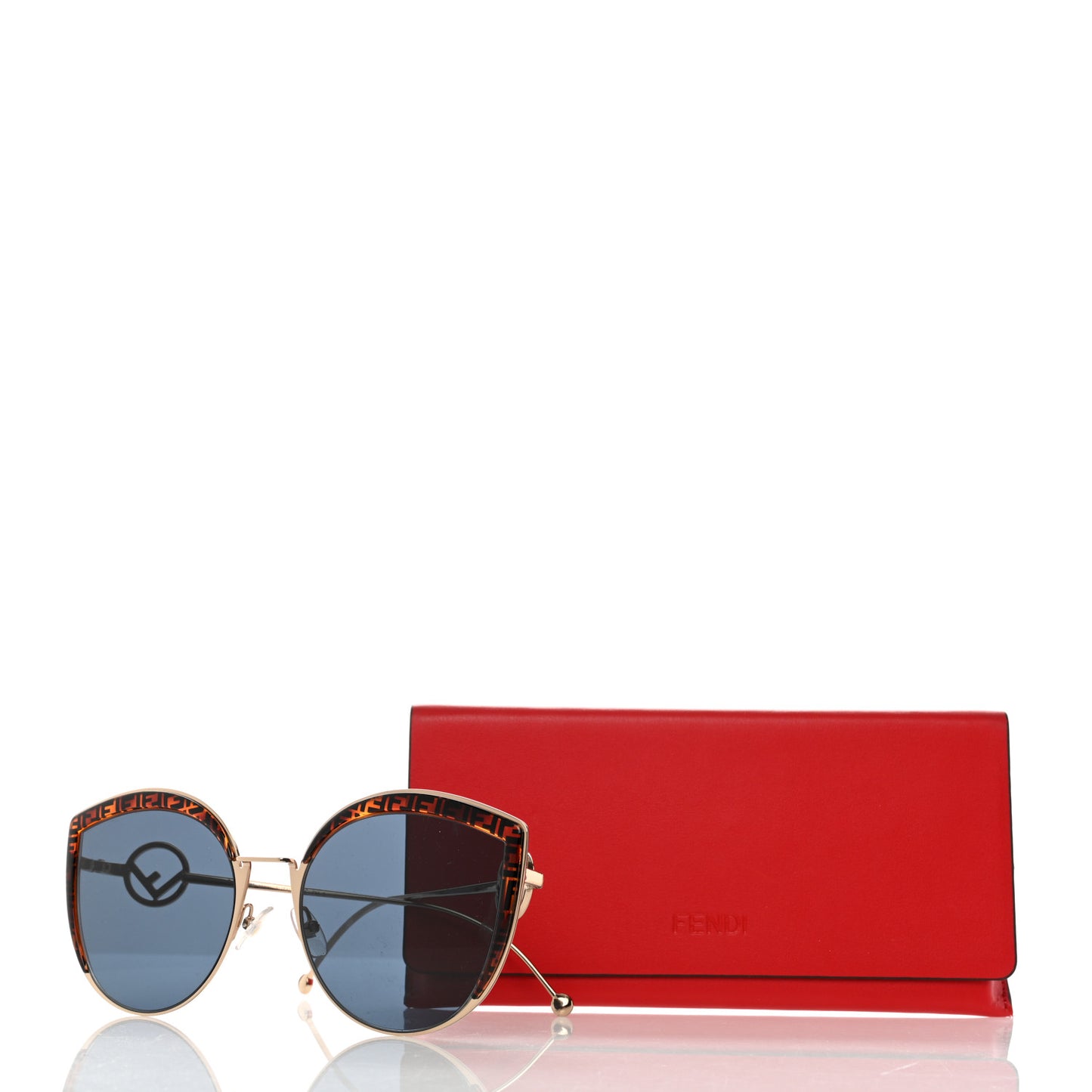 Metal Acetate F is Fendi FF Cat Eye Sunglasses FF 0290/S Blue Havana