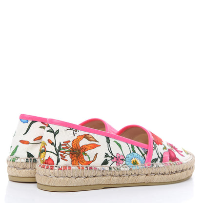 Gucci Canvas Flora Print Espadrilles 37.5 White Multicolor Fuxia 4 of 8