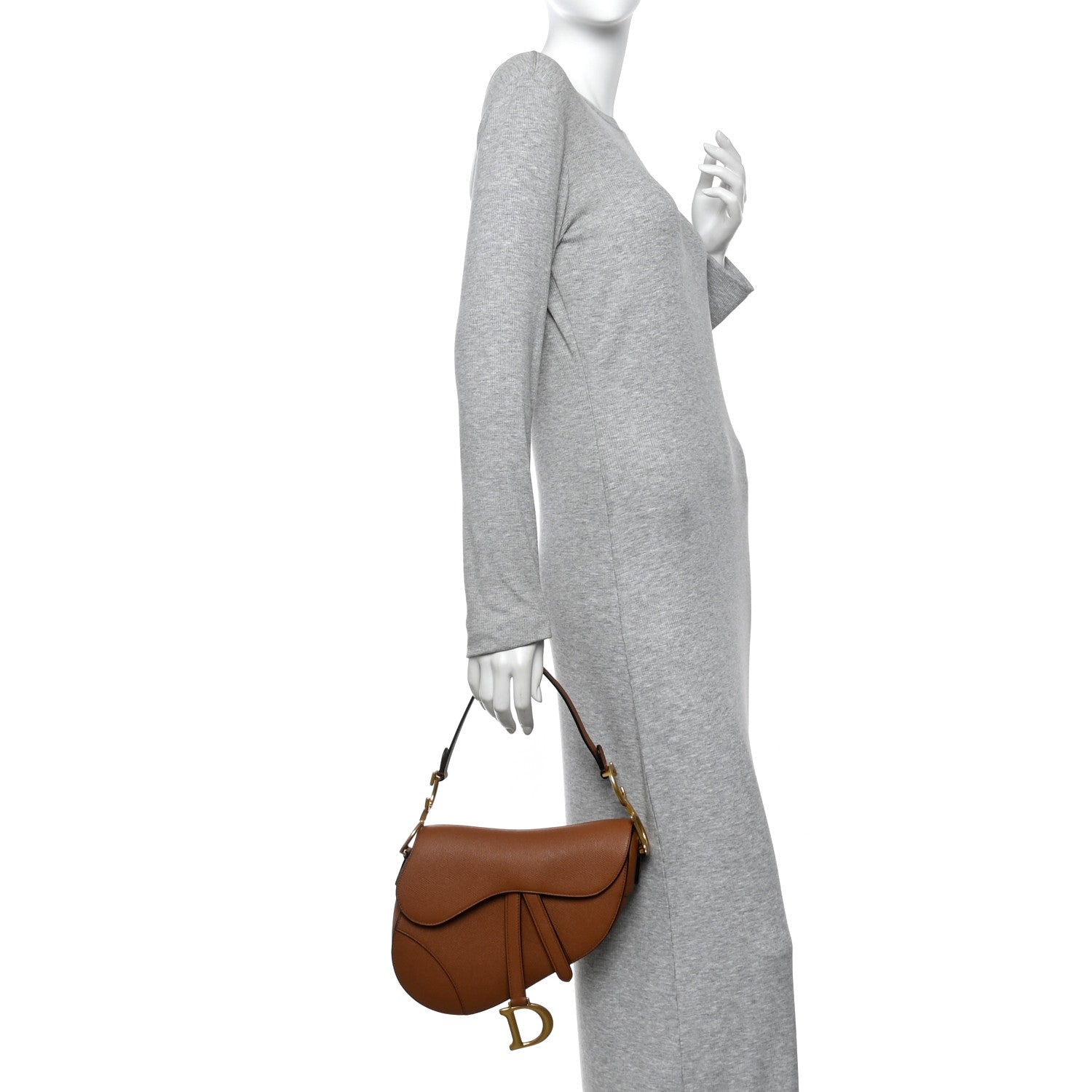 Christian Dior Grained Calfskin Saddle Bag With Strap Camello 2 of 11