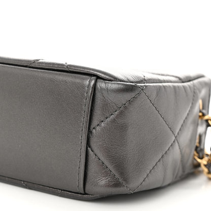 Chanel Metallic Calfskin Pearl Quilted CC Mini Camera Case Ruthenium 10 of 11